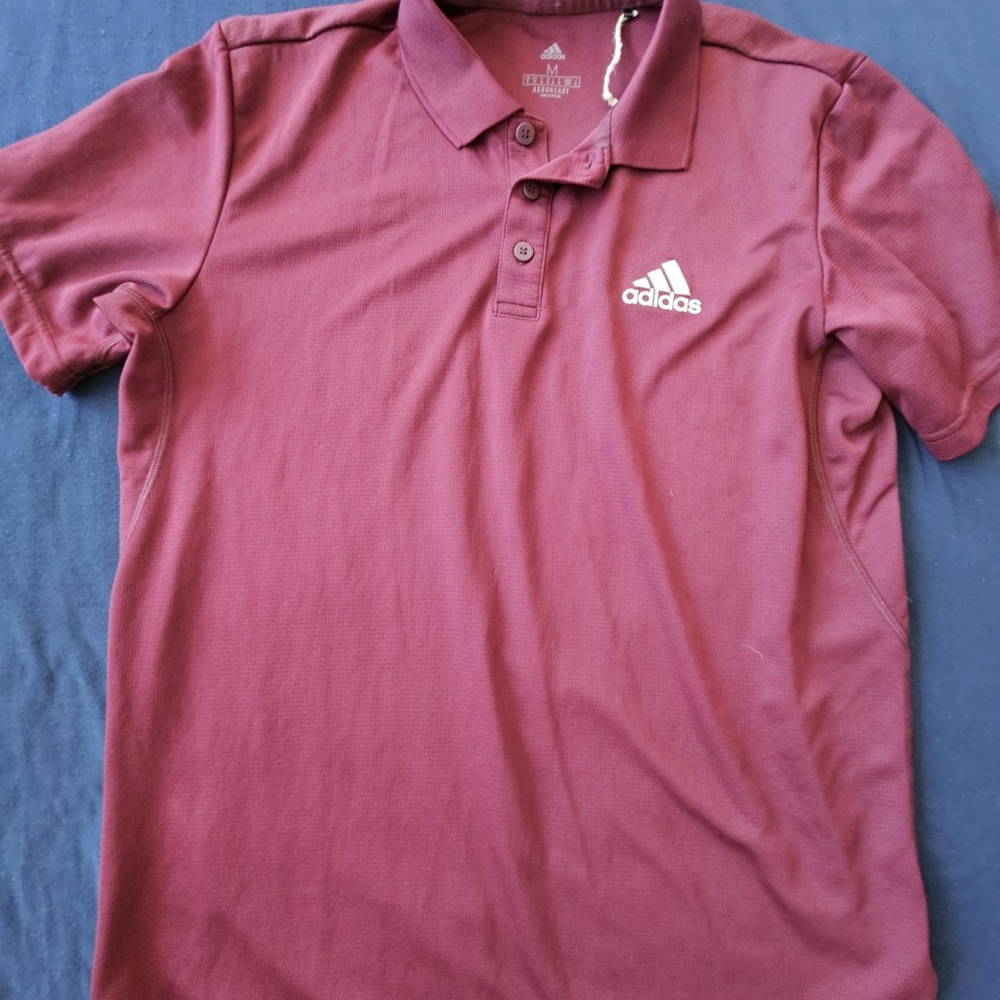 Adidas ClimaCool Texture Striped Polo Shirt. Where I Happens. Men's M MINT!!